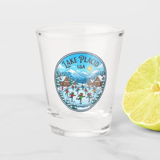 Lake Placid USA Schnapsglas (Vorderseite)