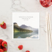 Lake Placid Wedding Custom Foto Cocktail Napkins Serviette (Beispiel)