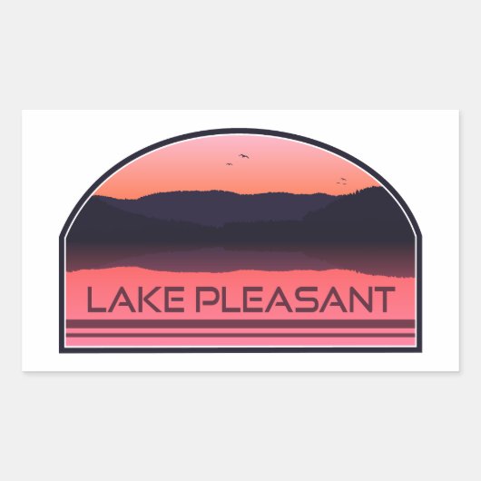 Lake Pleasant Arizona Red Sunrise Rechteckiger Aufkleber (Vorderseite)