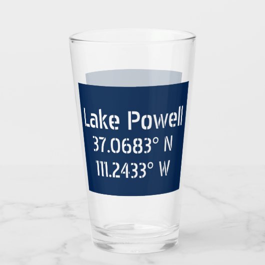 Lake Powell AZ Latitude Longitude Glas (Rückseite)