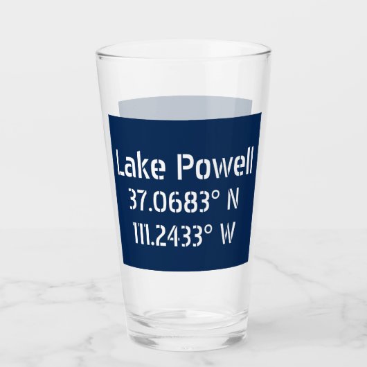 Lake Powell AZ Latitude Longitude Glas (Vorderseite)