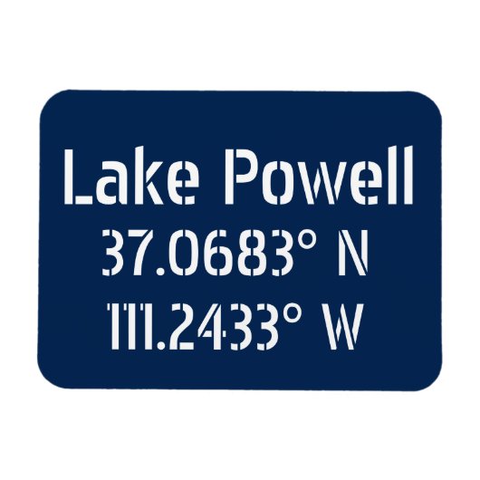Lake Powell AZ Latitude Longitude Magnet (Horizontal)