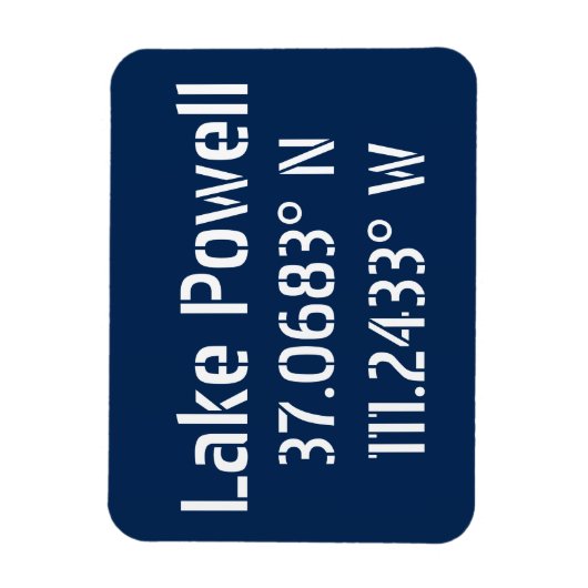 Lake Powell AZ Latitude Longitude Magnet (Vertikal)