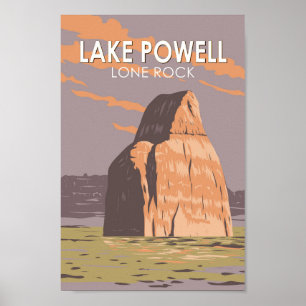 Lake Powell Lone Rock Art Vintag Poster