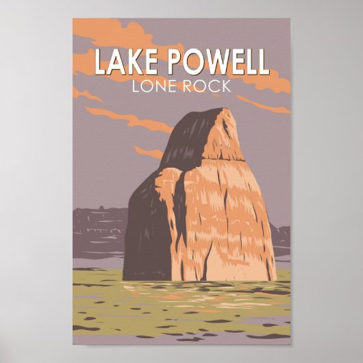 Lake Powell Lone Rock Art Vintag Poster (Vorne)