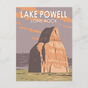 Lake Powell Lone Rock Reise Kunst Vintage Postkarte