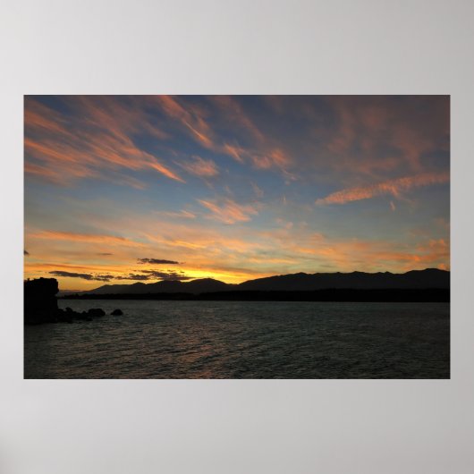 Lake Pukaki Sunset Poster (Vorne)
