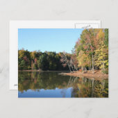 Lake Reflection Orange Herbstlaubs & Blue Skies Postkarte (Vorne/Hinten)
