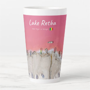 Lake Retba, Senegal - Große Boote auf dem rosa See Milchtasse