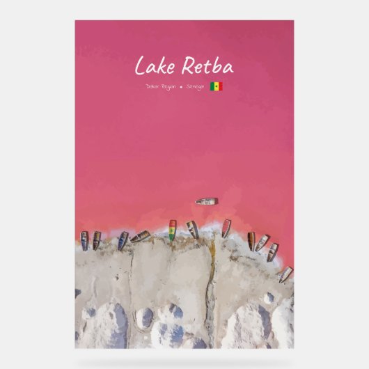 Lake Retba, Senegal - Rosa See Boote Acrylschild (Vorderseite)