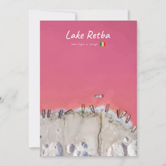 Lake Retba, Senegal - Rosa See Boote Einladung (Vorderseite)
