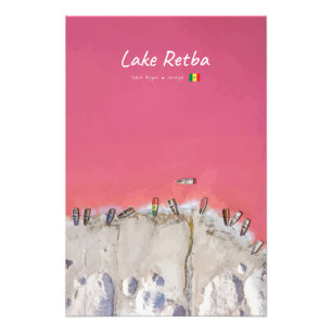 Lake Retba, Senegal - Rosa See Boote Fotodruck