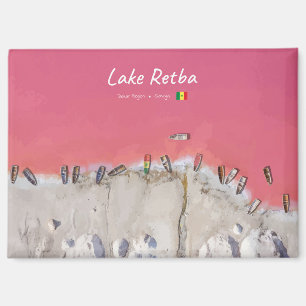 Lake Retba, Senegal - Rosa See Boote Magnet