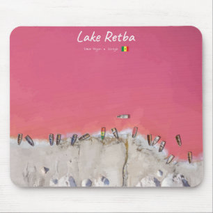 Lake Retba, Senegal - Rosa See Boote Mousepad