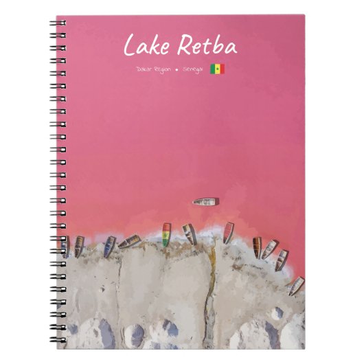 Lake Retba, Senegal - Rosa See Boote Notizblock (Vorderseite)