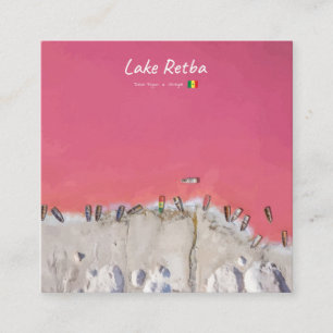 Lake Retba, Senegal - Rosa See Boote Quadratische Visitenkarte