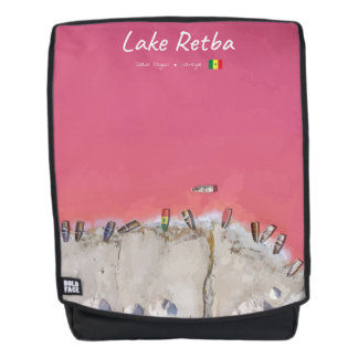 Lake Retba, Senegal - Rosa See Boote Rucksack