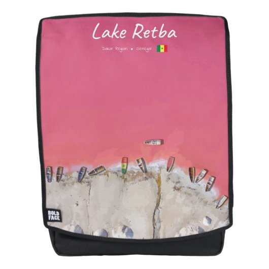 Lake Retba, Senegal - Rosa See Boote Rucksack (Vorderseite)