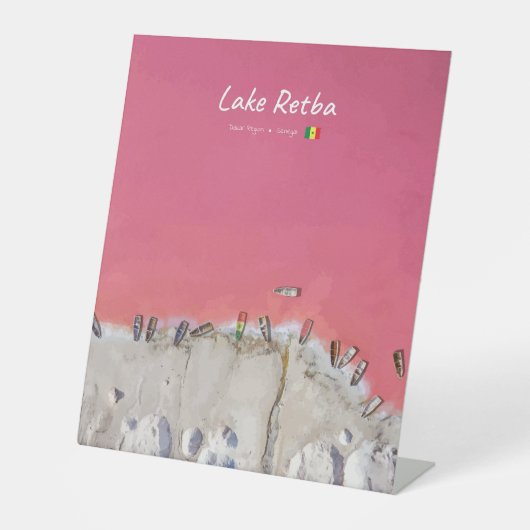 Lake Retba, Senegal - Rosa See Boote Sockelschild (Vorderseite)