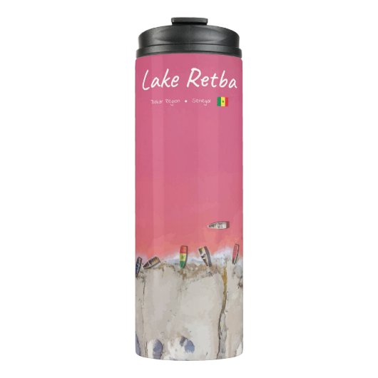Lake Retba, Senegal - Rosa See Boote Thermosbecher (Vorderseite)