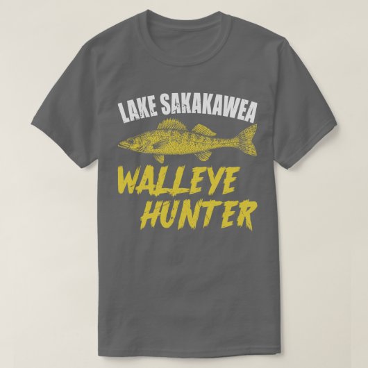 Lake Sakakawea Walleye Hunter T-Shirt (Design vorne)