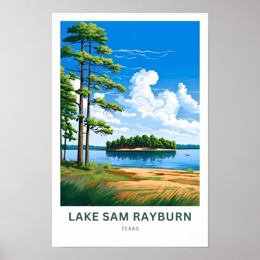Lake Sam Rayburn Texas Travel Print Poster (Vorne)