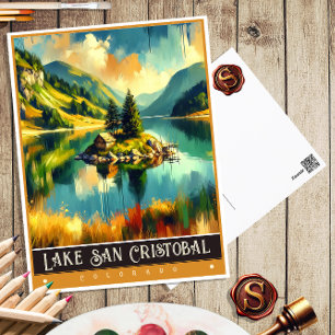 Lake San Cristobal, Colorado Alte Malerei Postkarte