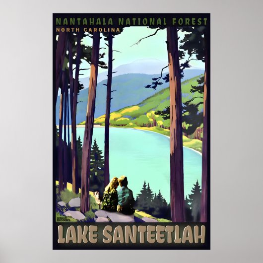 Lake Santeetlah Retro Roger Broders Travel Poster (Vorne)