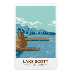 Lake Scott State Park Kansas Vintage auf Deutsch Magnet