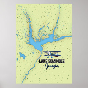 Lake Seminole Georgia Map Poster