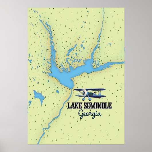 Lake Seminole Georgia Map Poster (Vorne)