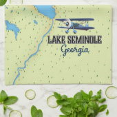 Lake Seminole Georgia Map Poster Geschirrtuch (Gefaltet)