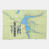 Lake Seminole Georgia Map Poster Geschirrtuch (Horizontal)