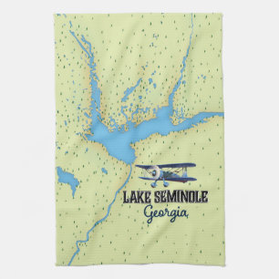 Lake Seminole Georgia Map Poster Geschirrtuch