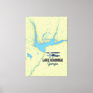 Lake Seminole Georgia Map Poster Leinwanddruck