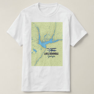 Lake Seminole Georgia Map Poster T-Shirt