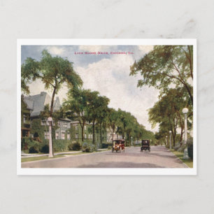 Lake Shore Drive, Chicago 1914 Vintag Postkarte