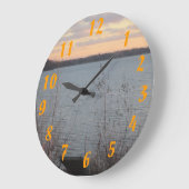 Lake Shore Sunset Clock Große Wanduhr (Winkel)