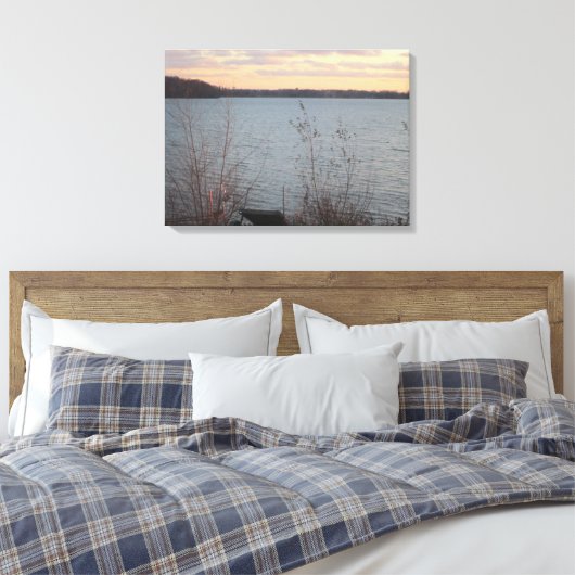 Lake Shore Sunset Leinwand (Insitu (Schlafzimmer))