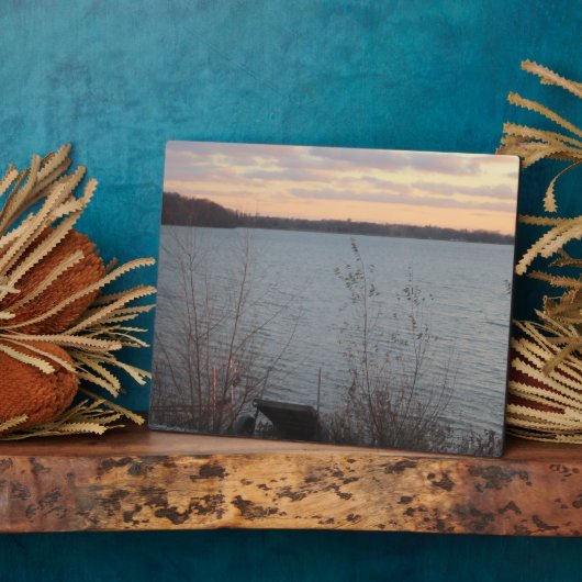 Lake Shore Sunset Plaque Fotoplatte (Seite)