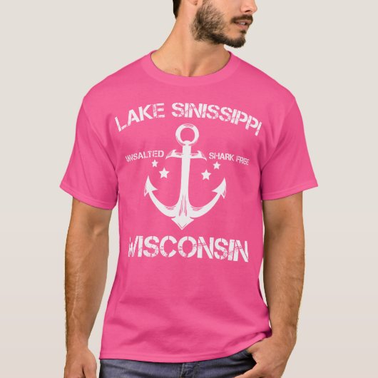 Lake Sinissippi Wisconsin Camping Su T-Shirt (Vorderseite)