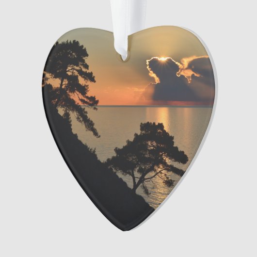 Lake Sky Landscape Clouds Ded Foto Custom Ornament (Vorderseite)