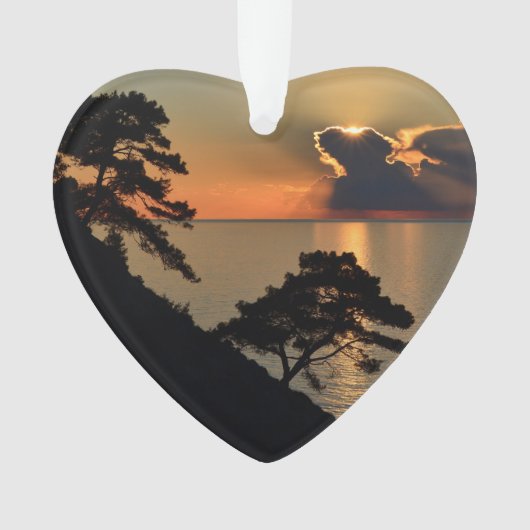 Lake Sky Landscape Clouds Ded Foto Custom Ornament (Vorderseite)