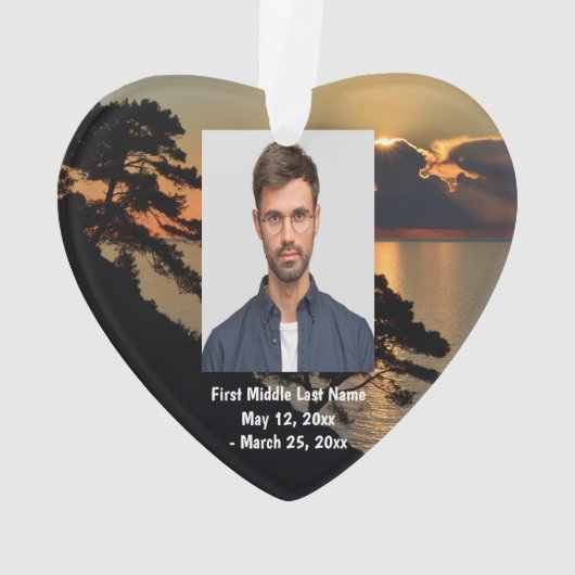 Lake Sky Landscape Clouds Ded Foto Custom Ornament (Rückseite)