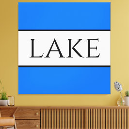 LAKE Sporty Fun Bright Blue White Summer Streifen Leinwanddruck