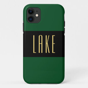 LAKE Sporty Wide Dark Camp Green Black Strips Case-Mate iPhone Hülle