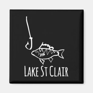 Lake St Clair Michigan Angeln Fisch Mit Haken Laun Magnet