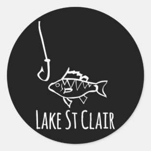 Lake St Clair Michigan Angeln Fisch Mit Haken Laun Runder Aufkleber