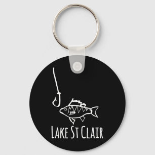 Lake St Clair Michigan Fischen Fisch Mit Angelhake Schlüsselanhänger