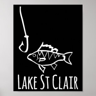 Lake St Clair Michigan Fischen Fische Mit Angelhak Poster